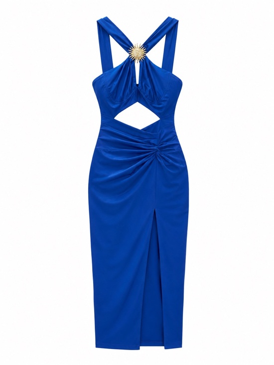 Trendyol Dresses & Skirts - Bold Royal Blue Cutout Midi Wedding Dress